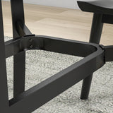 Outsunny Rectangle Garden Dining Table with Parasol Hole, Patio Table with Steel Frame and Slat Tabletop, 150cm x 90cm, Black