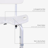 HOMCOM 8-Level Height Adjustable Bath Stool Spa Shower Chair Aluminum w/ Non-Slip Feet, Handle for the Pregnant, Old, Injured