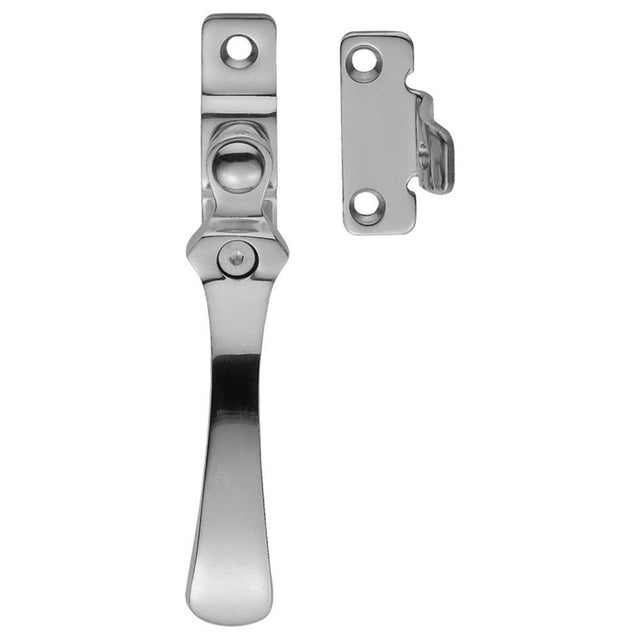 VICTORIAN - CASEMENT FASTENER (WEDGE PATTERN - LOCKABLE) - POLISHED CHROME - 57MM X 13MM - EACH