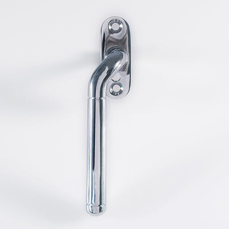 CRANKED LOCKING ESPAG. HANDLE LEFT HAND - POLISHED CHROME - 110MM - EACH