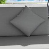 Outsunny Outdoor 2-in-1 Swing Chair Lounger 3 Seater Garden Swing Seat Bed Convertible Tilt Canopy W/ Cushion, Light Grey