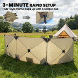 Outsunny Camping Windbreak Pop Up Windbreaker Blocker with Ropes Pegs for Beach Caravan Outdoor 480 x 120 cm