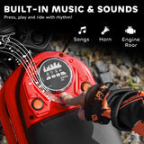 HOMCOM 24V Electric Motorbike with Twist Grip Throttle, Music, Horn, 12" Pneumatic Tyres, 16km/h Max Speed - Red