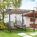 Outsunny 3 x 3(m) Aluminium Pergola Canopy Gazebo Awning Outdoor Garden Sun Shade Shelter Marquee Party BBQ, Brown