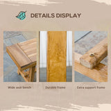 Outsunny 3 Pieces Picnic Bench Set with Table and 2 Benches, Acacia wood Dining Trestle Beer Table and Seat,  Natural Wood Finish