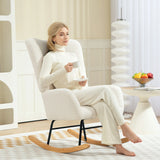HOMCOM Teddy Fleece Rocking Chair - Cream White