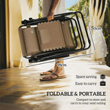 Outsunny Zero Gravity Lounger Chair Set of 2, Folding Reclining Patio Chair with Shade Cover, Cup Holder, Soft Cushion and Headrest for Poolside, Camping, Coffee