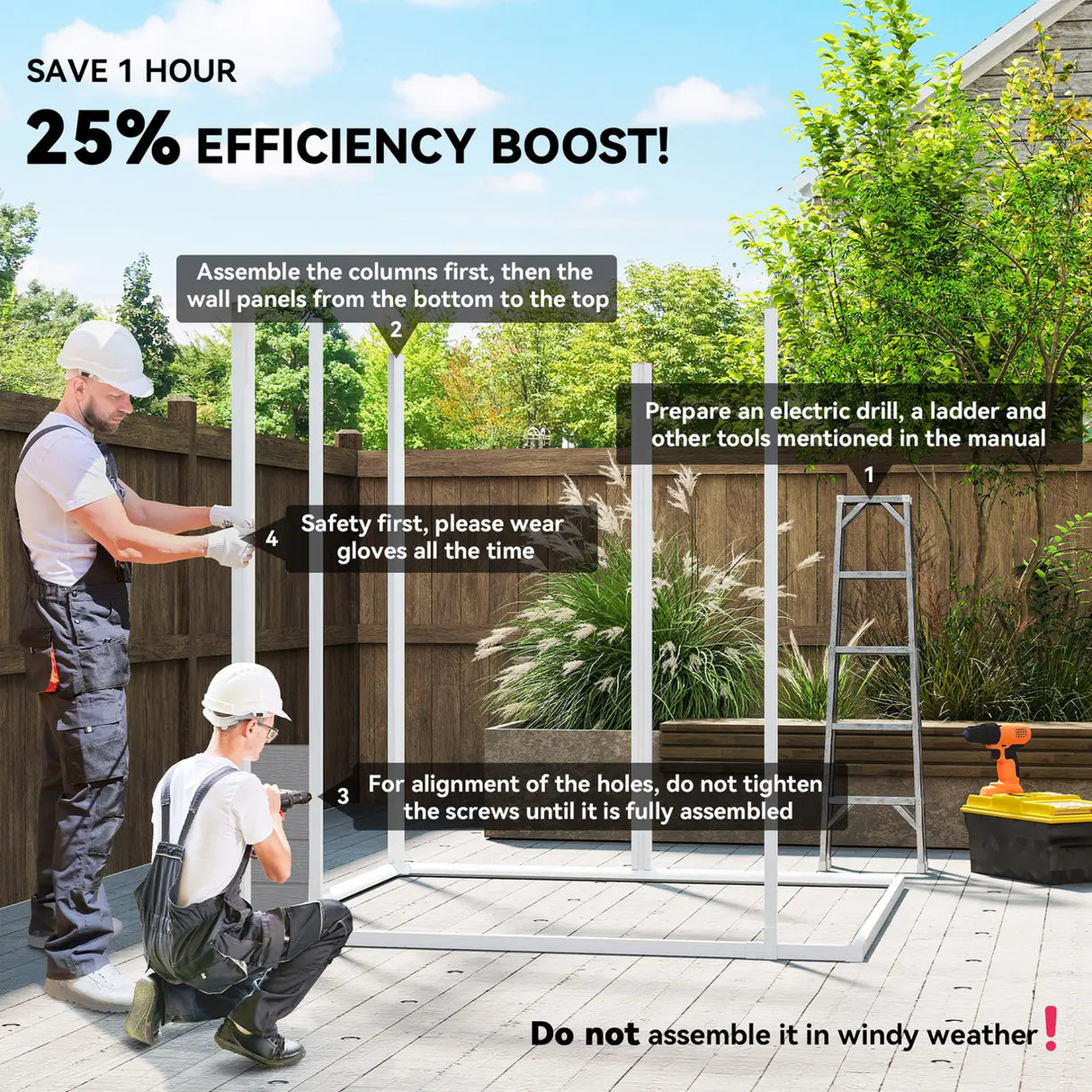 Outsunny 6 x 5ft Garden Shed, Plastic Shed with Floor, Window, Lockable Doors and Vents, Wood Effect Resin Tool Shed for Outdoor Patio, Dark Grey