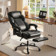 HOMCOM Adjustable Office Chair Reclining Computer Desk Chair with Footrest, Armrest, Casters, Black