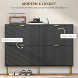 HOMCOM Elegant Four-Drawer Shoe Cabinet - Black