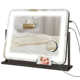 HOMCOM LED Light Tabletop Makeup Mirror, with Adjustable Settings