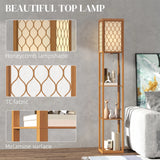 HOMCOM Three-Shelf Standing Lamp - Natural