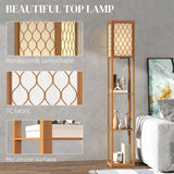 HOMCOM Three-Shelf Standing Lamp - Natural