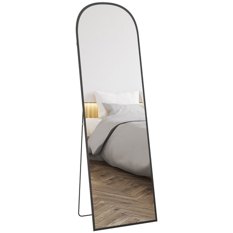 HOMCOM 162cm Aluminium Frame Standing Mirror - Black