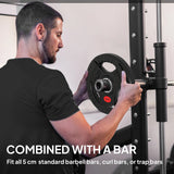 SPORTNOW Olympic Weight Plates, 2"/5cm Weight Disc Pair with Tri-Grips, 2 x 5kg Dumbbell Plates for Weightlifting and Strength Training Home Gym Fitness Workout, Black