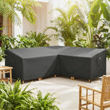 Outsunny V-Shaped Patio Furniture Cover, Waterproof Outdoor V-Shaped Sectional Sofa Cover, Anti-UV with Air Vent, Black