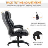 Vinsetto Office Chair with 6-Point Maaage, PU Desk Chair with Padded Seat and Armrest, Computer Chair with Tilt Function for Home, Black