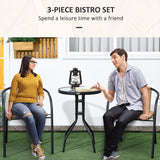 Outsunny 3 Pieces Rattan Bistro Set - Brown