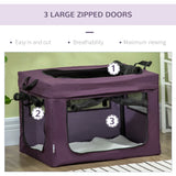 PawHut 60cm Pet Carrier, with Cushion, for Miniature Dogs - Purple