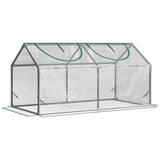 Outsunny Mini Greenhouse Portable Flower Planter Vegetable Grow House for Garden Backyard with Zipped Windows, 120 x 60 x 60 cm, Clear