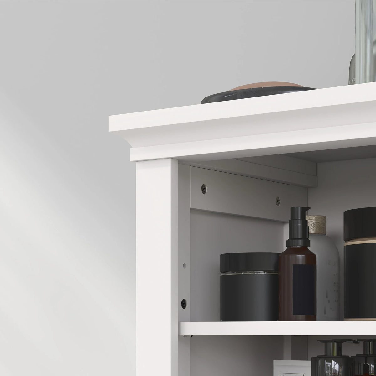 HOMCOM Multi-Storage Modern Bathroom Cabinet - White