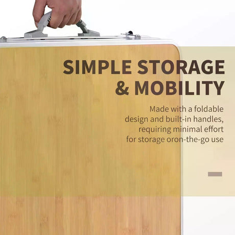 Outsunny 3ft Aluminium MDF-Top Folding Picnic Table Portable Camping Table