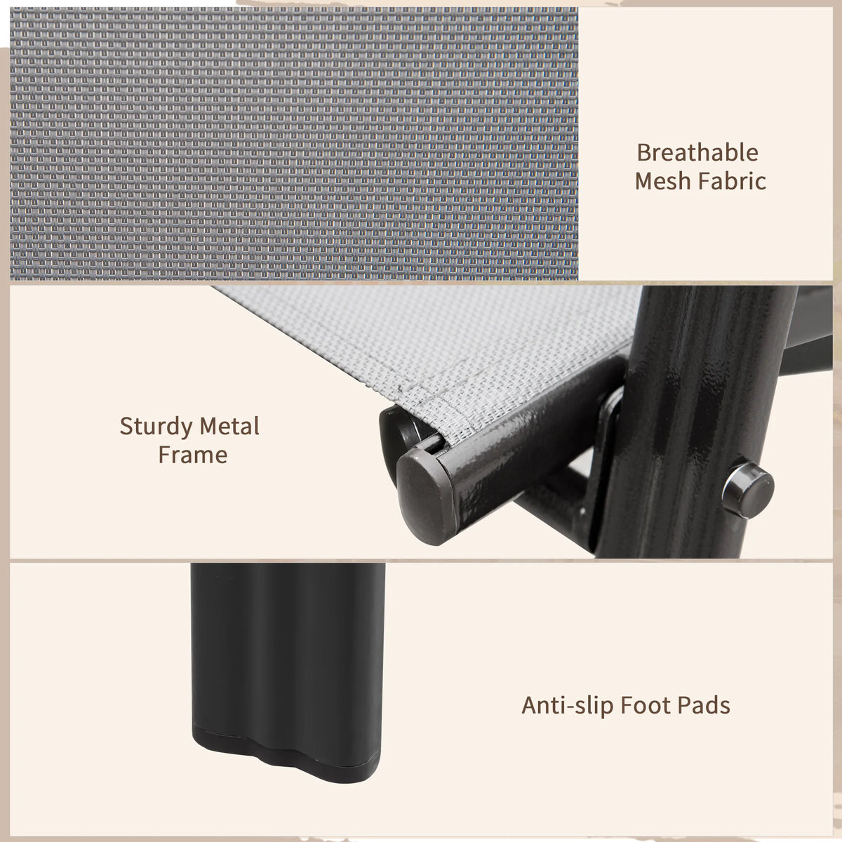 Outsunny Set of Four Stackable Mesh Seat Chairs - Dark Grey