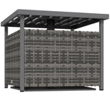 Outsunny Outdoor Rattan Wicker Coffee Table w/ Umbrella Hole Suitable for Garden Garden