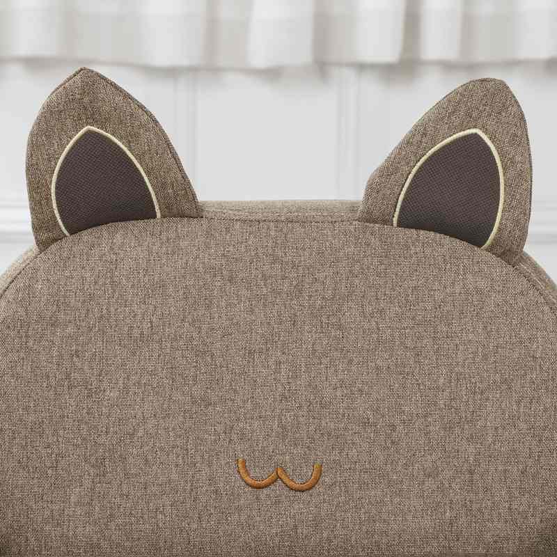 HOMCOM Kids Sofa Toddler Chair Children Armchair for Preschool Bedroom Playroom with Ear Modeling Wood Brown