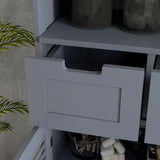 kleankin Three-Part Bathroom Storage Unit, with Shelf, Drawers & Cupboard - Grey