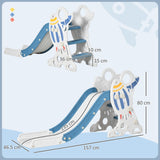 AIYAPLAY Space-Themed Baby Slide, Indoor Freestanding Kids Slide, for Ages 1.5-3 Years - Blue