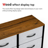 HOMCOM Fabric Chest of Drawers, Storage Drawers, Industrial Bedroom Dresser with 6 Fabric Drawers, Steel Frame and Wooden Top for Nursery, Living Room, Hallway, Grey