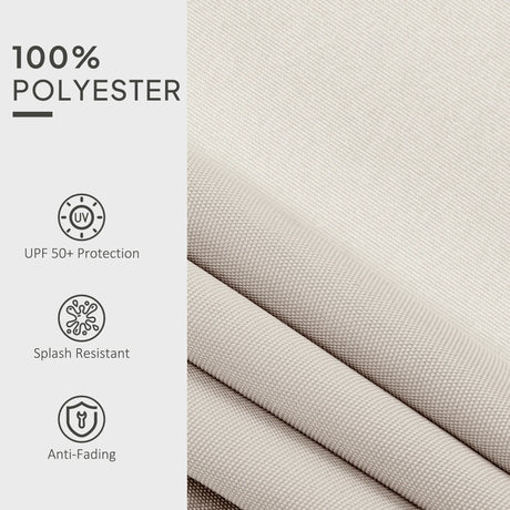 Outsunny Awning Replacement Canopy, Water Resistant UPF 50+ Sun Shade Cover for 3 x 2.5 m Garden Awning (Fabric Only), Cream White