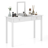Vanity Desk Makeup Dressing Table with Flip Top Mirror and Drawers-White