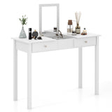 Vanity Desk Makeup Dressing Table with Flip Top Mirror and Drawers-White