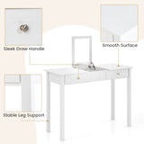 Vanity Desk Makeup Dressing Table with Flip Top Mirror and Drawers-White