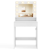 Vanity Desk with Mirror and Lights-White