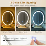 Vanity Set with LED Lighted Mirror and Soft Cushioned Stool  for Bedroom-White