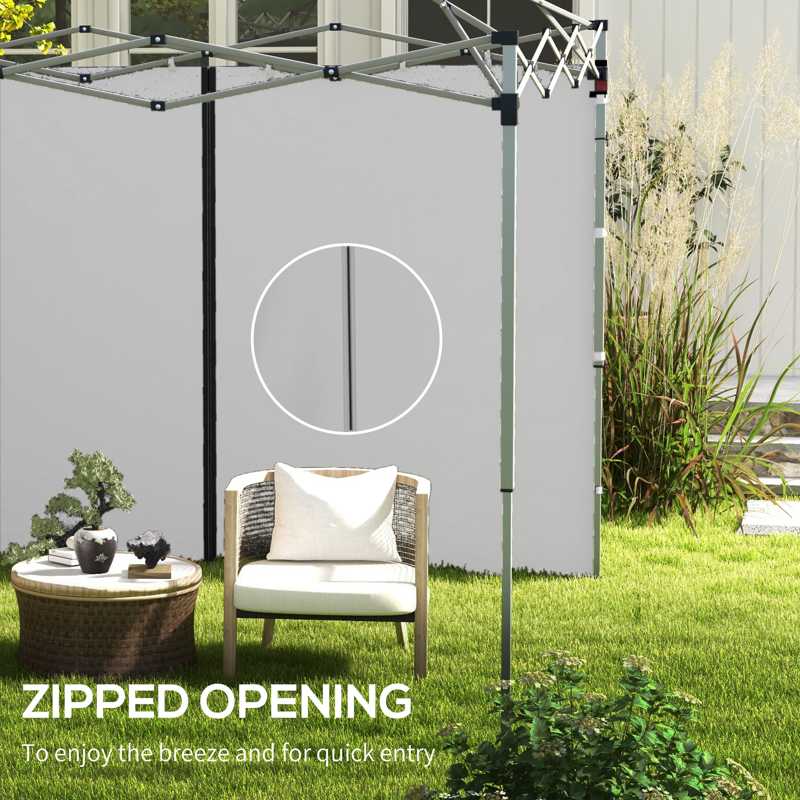 Outsunny Set of Two 3 x 3(m) Replacement Zipped Gazebo Walls - Grey