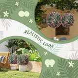 HOMCOM Set of Two Artificial Boxwood Balls Plants - Pink