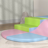 HOMCOM 6 Piece Soft Play Equipment for Kids Climb and Crawl, Pink