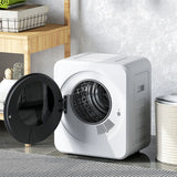 HOMCOM 4 kg Vented Tumble Dryer, 800W Compact Freestanding Front Tumble Dryer with Stainless Steel Tub and Customisable Timer, Wall-Mounted Portable Small Clothes Drying Machine, White