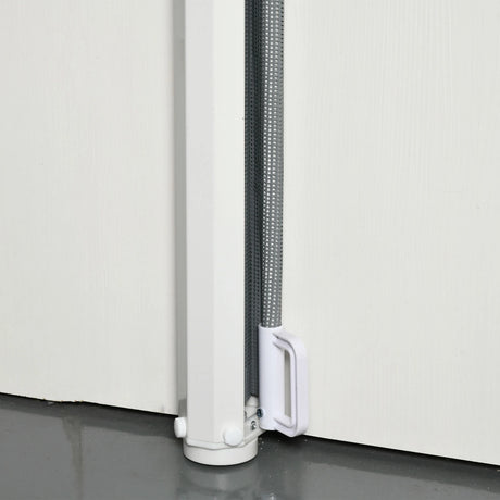 PawHut Retractable Stair Gate for Dogs, Pet Mesh Safety Gate Extends up to 115cm for Doorways Indoor- Grey