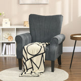 HOMCOM Upholstered Accent Chair with Rolled Arms and Wood Legs, Armchair for Living Room Bedroom, Grey