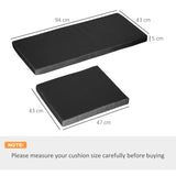 Outsunny Outdoor Seat Cushion Pads for Rattan Furniture, 3 PCs Garden Furniture Cushions, Black