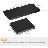 Outsunny Outdoor Seat Cushion Pads for Rattan Furniture, 3 PCs Garden Furniture Cushions, Black