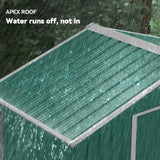 Outsunny 6.5ft x 3.5ft Metal Garden Storage Shed for Outdoor Tool Storage with Double Sliding Doors and 4 Vents, Green