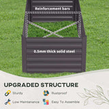 Outsunny Raised Beds for Garden, Galvanised Steel Outdoor Planters with Multi-reinforced Rods, 180 x 90 x 59 cm, Dark Grey