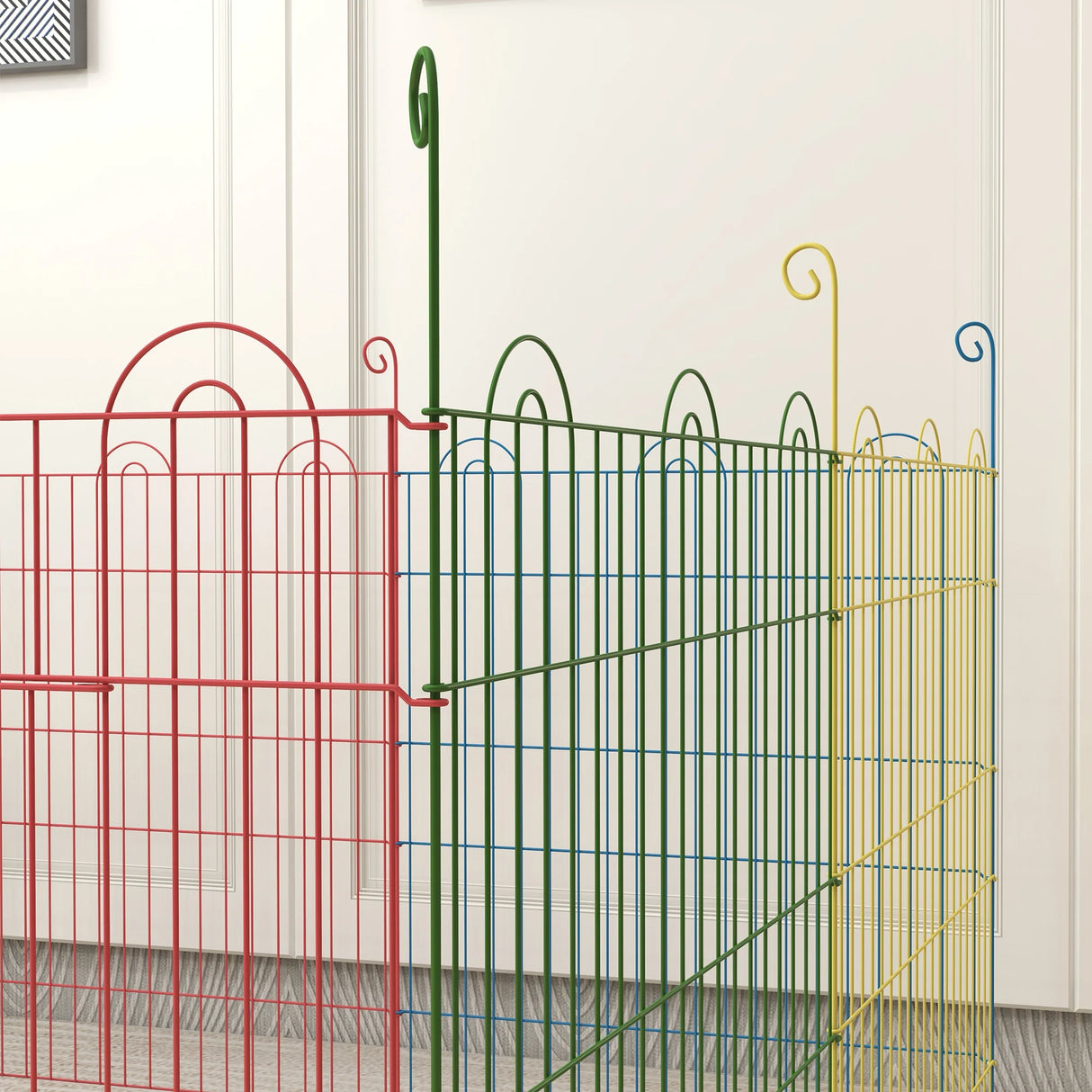 PawHut Pet Playpen Crate, with Eight Panels, Door, for Indoors and Outdoors, 60H x 156cm