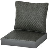 Outsunny 4 Pieces Outdoor Seat Cushions with Backrest, Fabric and PE Rattan Cover, Water Repellent Seat Pads for Chair, Swing, Sofa, Grey